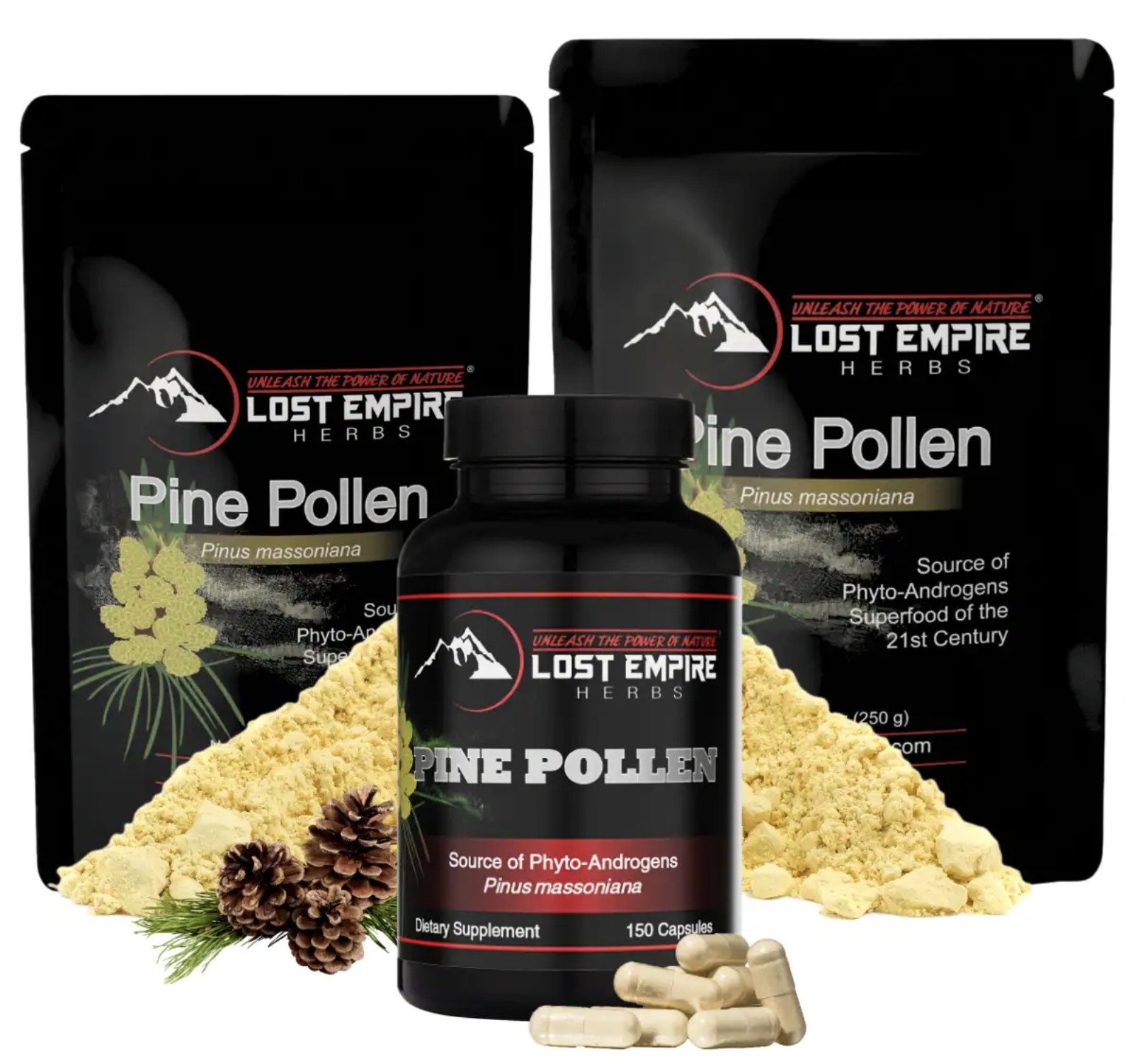 Pine Pollen Powder and Capsules - Lost Empire Herbs Shop
